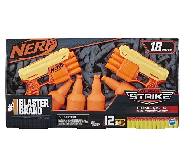 HASBRO – Alpha Strike Fang QS4 Dual Target Set Pistola con munizioni (set di due pistole in box cm) 2ass…x6
